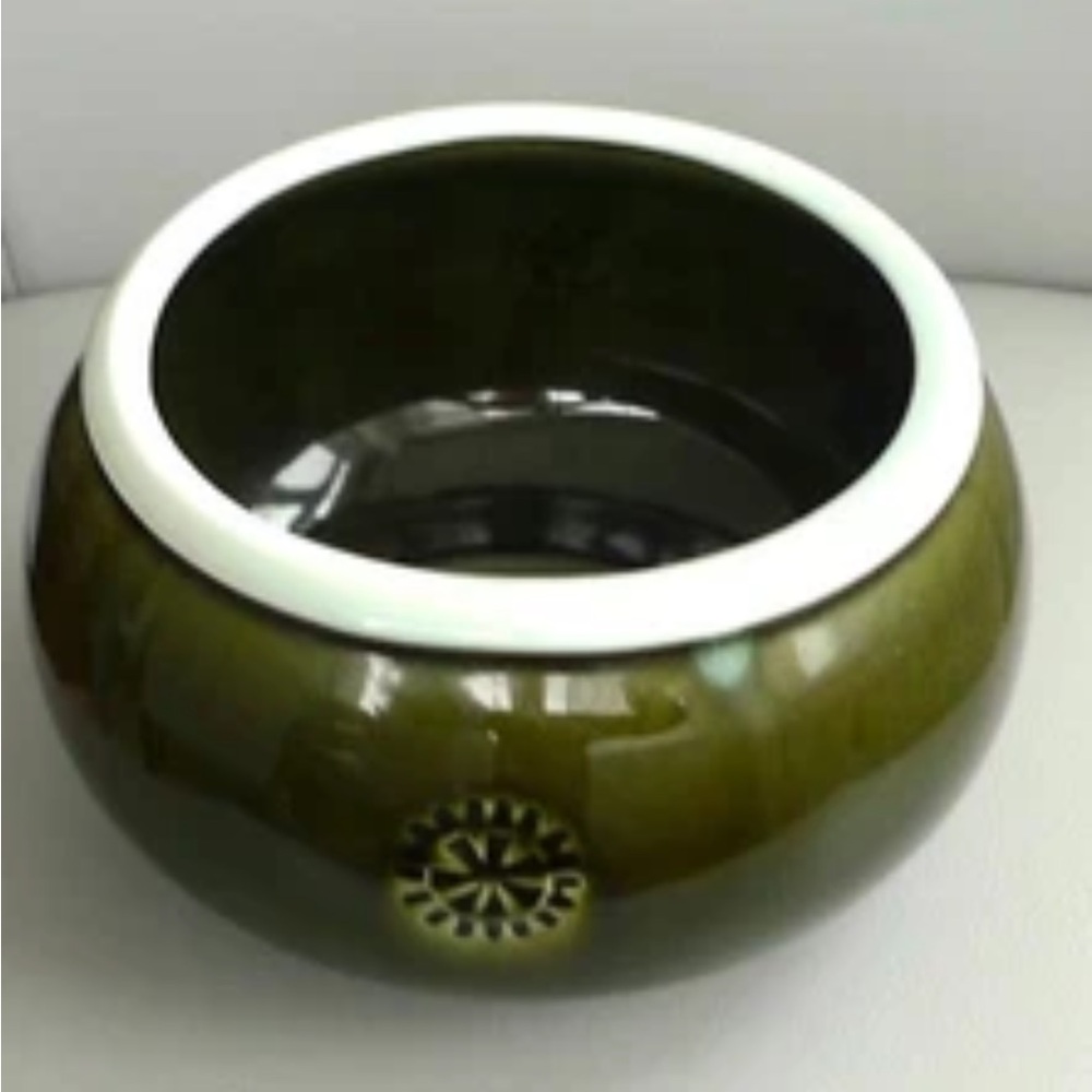 Vintage VARDAG By Stig Lindberg Sweden Ceramic Olive Green Bowl.